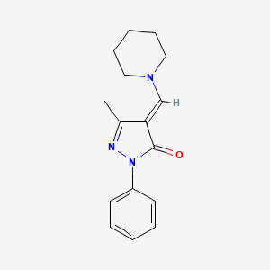 molecular formula C16H19N3O B1656979 3-Methyl-1-phenyl-4-(piperidinomethylene)-2-pyrazolin-5-one CAS No. 5496-04-8