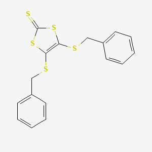molecular formula C17H14S5 B1656983 1,3-Dithiole-2-thione, 4,5-bis[(phenylmethyl)thio]- CAS No. 54995-25-4