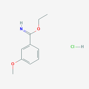 molecular formula C10H14ClNO2 B1656984 Ethyl 3-methoxybenzene-1-carboximidate hydrochloride CAS No. 54998-30-0