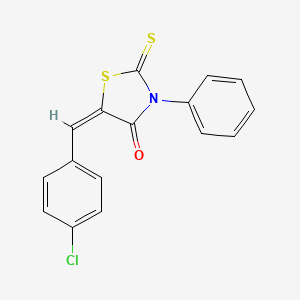 (5E)-5-[(4-chlorophenyl)methylidene]-3-phenyl-2-sulfanylidene-1,3-thiazolidin-4-one