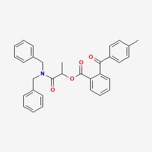 B1656999 [1-(Dibenzylamino)-1-oxopropan-2-yl] 2-(4-methylbenzoyl)benzoate CAS No. 5512-15-2