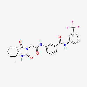 3-[[2-(6-Methyl-2,4-dioxo-1,3-diazaspiro[4.5]decan-3-yl)acetyl]amino]-N-[3-(trifluoromethyl)phenyl]benzamide