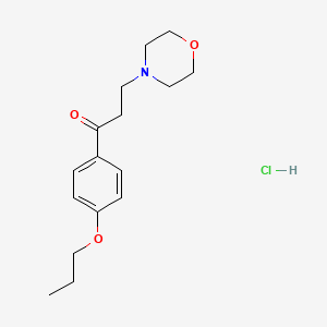 molecular formula C16H24ClNO3 B1657005 Propiophenone, 3-morpholino-4'-propoxy-, hydrochloride CAS No. 5517-73-7