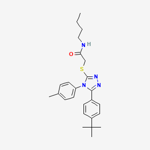 molecular formula C25H32N4OS B1657008 N-butyl-2-[[5-(4-tert-butylphenyl)-4-(4-methylphenyl)-1,2,4-triazol-3-yl]sulfanyl]acetamide CAS No. 5519-49-3