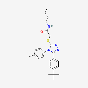 N-butyl-2-[[5-(4-tert-butylphenyl)-4-(4-methylphenyl)-1,2,4-triazol-3-yl]sulfanyl]acetamide