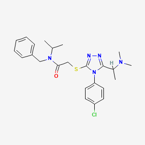 molecular formula C24H30ClN5OS B1657012 N-benzyl-2-[[4-(4-chlorophenyl)-5-[1-(dimethylamino)ethyl]-1,2,4-triazol-3-yl]sulfanyl]-N-propan-2-ylacetamide CAS No. 5521-33-5