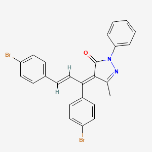 (4E)-4-[(E)-1,3-bis(4-bromophenyl)prop-2-enylidene]-5-methyl-2-phenylpyrazol-3-one