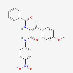 B1657024 N-[(E)-1-(4-methoxyphenyl)-3-(4-nitroanilino)-3-oxoprop-1-en-2-yl]benzamide CAS No. 5524-95-8