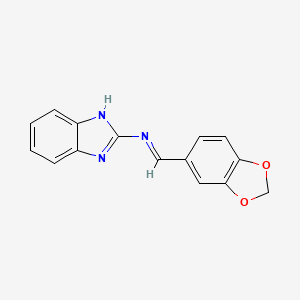 molecular formula C15H11N3O2 B1657027 N-[(E)-1,3-benzodioxol-5-ylmethylidene]-1H-benzimidazol-2-amine CAS No. 5525-55-3