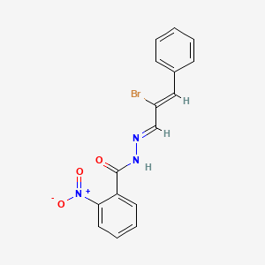 molecular formula C16H12BrN3O3 B1657029 N'-(2-bromo-3-phenyl-2-propen-1-ylidene)-2-nitrobenzohydrazide CAS No. 5526-49-8