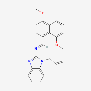 B1657040 (E)-1-(4,8-Dimethoxynaphthalen-1-yl)-N-(1-prop-2-enylbenzimidazol-2-yl)methanimine CAS No. 5528-53-0