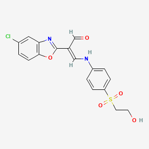 (Z)-2-(5-chloro-1,3-benzoxazol-2-yl)-3-[4-(2-hydroxyethylsulfonyl)anilino]prop-2-enal