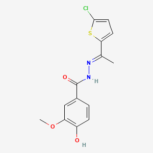 N-[(E)-1-(5-chlorothiophen-2-yl)ethylideneamino]-4-hydroxy-3-methoxybenzamide