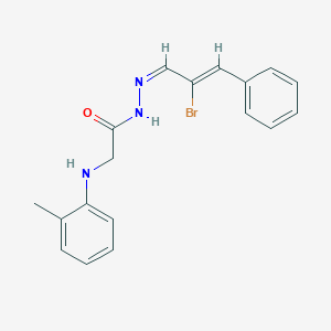 molecular formula C18H18BrN3O B1657054 N-[(Z)-[(Z)-2-bromo-3-phenylprop-2-enylidene]amino]-2-(2-methylanilino)acetamide CAS No. 5531-73-7