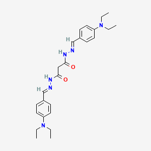 molecular formula C25H34N6O2 B1657061 N,N'-bis[(E)-[4-(diethylamino)phenyl]methylideneamino]propanediamide CAS No. 5533-40-4