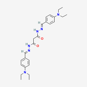 N,N'-bis[(E)-[4-(diethylamino)phenyl]methylideneamino]propanediamide