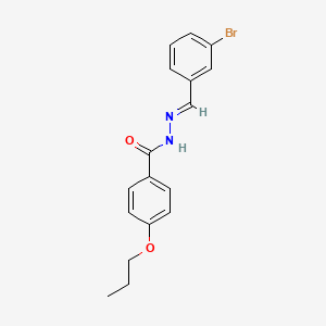 molecular formula C17H17BrN2O2 B1657081 N-[(E)-(3-bromophenyl)methylideneamino]-4-propoxybenzamide CAS No. 5538-30-7