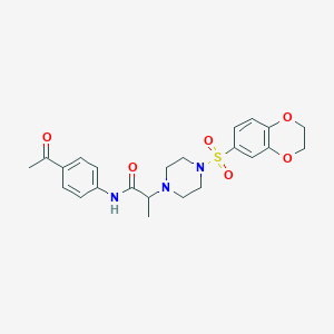 N-(4-acetylphenyl)-2-[4-(2,3-dihydro-1,4-benzodioxin-6-ylsulfonyl)piperazin-1-yl]propanamide