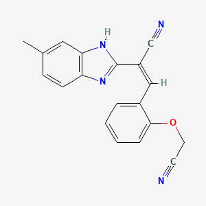 (Z)-3-[2-(cyanomethoxy)phenyl]-2-(6-methyl-1H-benzimidazol-2-yl)prop-2-enenitrile
