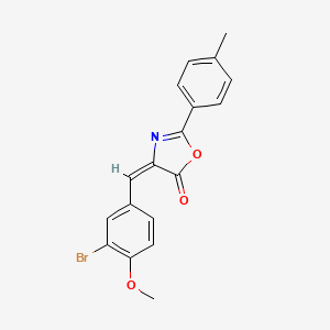 B1657093 (4E)-4-[(3-bromo-4-methoxyphenyl)methylidene]-2-(4-methylphenyl)-1,3-oxazol-5-one CAS No. 5540-97-6