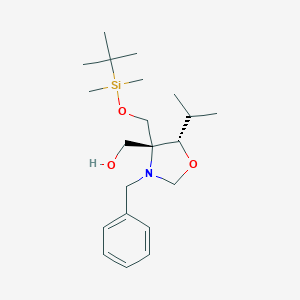 molecular formula C₂₁H₃₇NO₃Si B016571 (4R,5S)-N-Benzyl-4-(t-butyldimethylsilyloxymethyl)-4-hydroxymethyl-5-isopropyloxazoladine CAS No. 145452-01-3