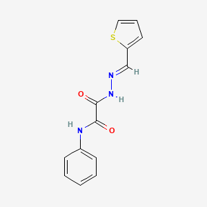 molecular formula C13H11N3O2S B1657105 N-phenyl-N'-[(E)-thiophen-2-ylmethylideneamino]oxamide CAS No. 5545-77-7