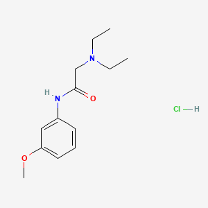 molecular formula C13H21ClN2O2 B1657112 Acetamide, 2-(diethylamino)-N-(3-methoxyphenyl)-, monohydrochloride CAS No. 55489-47-9