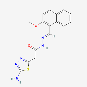 2-(5-amino-1,3,4-thiadiazol-2-yl)-N-[(E)-(2-methoxynaphthalen-1-yl)methylideneamino]acetamide