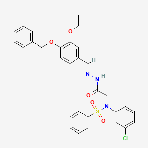 2-[N-(benzenesulfonyl)-3-chloroanilino]-N-[(E)-(3-ethoxy-4-phenylmethoxyphenyl)methylideneamino]acetamide