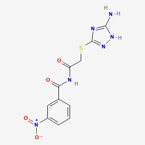N-[2-[(5-amino-1H-1,2,4-triazol-3-yl)sulfanyl]acetyl]-3-nitrobenzamide