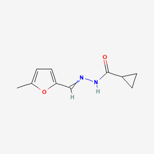 molecular formula C10H12N2O2 B1657149 N-[(5-Methyl-2-furyl)methylideneamino]cyclopropanecarboxamide CAS No. 5557-51-7