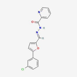 molecular formula C17H12ClN3O2 B1657160 N-[(E)-[5-(3-chlorophenyl)furan-2-yl]methylideneamino]pyridine-2-carboxamide CAS No. 5560-66-7