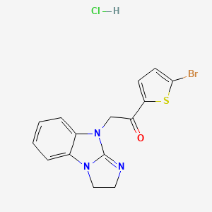 1-(5-Bromothiophen-2-yl)-2-(1,2-dihydroimidazo[1,2-a]benzimidazol-4-yl)ethanone;hydrochloride