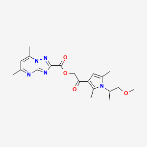 [2-[1-(1-Methoxypropan-2-yl)-2,5-dimethylpyrrol-3-yl]-2-oxoethyl] 5,7-dimethyl-[1,2,4]triazolo[1,5-a]pyrimidine-2-carboxylate