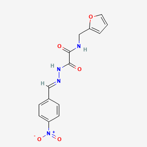 N-(furan-2-ylmethyl)-N'-[(E)-(4-nitrophenyl)methylideneamino]oxamide