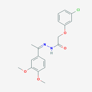 2-(3-chlorophenoxy)-N-[(Z)-1-(3,4-dimethoxyphenyl)ethylideneamino]acetamide
