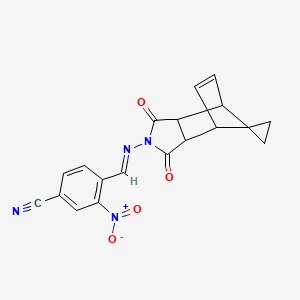 4-[(E)-(3,5-Dioxospiro[4-azatricyclo[5.2.1.02,6]dec-8-ene-10,1'-cyclopropane]-4-yl)iminomethyl]-3-nitrobenzonitrile