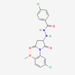 4-chloro-N'-[1-(5-chloro-2-methoxyphenyl)-2,5-dioxopyrrolidin-3-yl]benzohydrazide