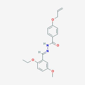 molecular formula C20H22N2O4 B1657206 N-[(E)-(2-ethoxy-5-methoxyphenyl)methylideneamino]-4-prop-2-enoxybenzamide CAS No. 5572-02-1