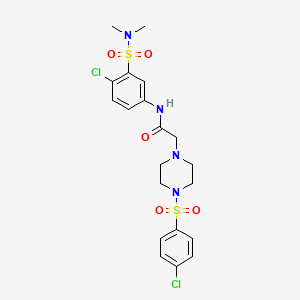 N-[4-chloro-3-(dimethylsulfamoyl)phenyl]-2-[4-(4-chlorophenyl)sulfonylpiperazin-1-yl]acetamide