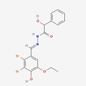 molecular formula C17H16Br2N2O4 B1657212 N'-[(E)-(2,3-dibromo-5-ethoxy-4-hydroxyphenyl)methylidene]-2-hydroxy-2-phenylacetohydrazide CAS No. 5573-43-3