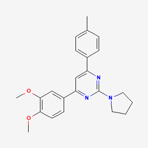4-(3,4-Dimethoxyphenyl)-6-(4-methylphenyl)-2-pyrrolidin-1-ylpyrimidine