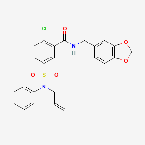 N-(1,3-benzodioxol-5-ylmethyl)-2-chloro-5-[phenyl(prop-2-enyl)sulfamoyl]benzamide