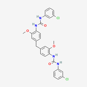 molecular formula C29H26Cl2N4O4 B1657245 1-(3-Chlorophenyl)-3-[4-[[4-[(3-chlorophenyl)carbamoylamino]-3-methoxyphenyl]methyl]-2-methoxyphenyl]urea CAS No. 5586-08-3