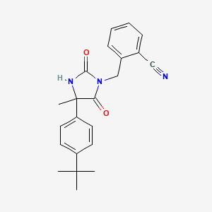 2-[[4-(4-Tert-butylphenyl)-4-methyl-2,5-dioxoimidazolidin-1-yl]methyl]benzonitrile