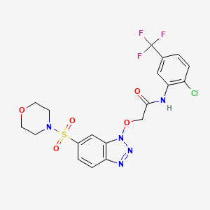 molecular formula C19H17ClF3N5O5S B1657268 N-[2-chloro-5-(trifluoromethyl)phenyl]-2-(6-morpholin-4-ylsulfonylbenzotriazol-1-yl)oxyacetamide CAS No. 5599-43-9