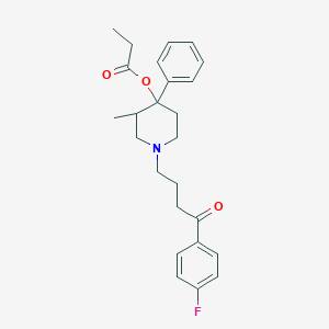 molecular formula C25H30FNO3 B165727 1-(3-(4-Fluorobenzoyl)propyl)-3-methyl-4-phenyl-4-propionoxypiperidine CAS No. 130549-78-9