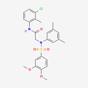 molecular formula C25H27ClN2O5S B1657281 N-(3-chloro-2-methylphenyl)-2-(N-(3,4-dimethoxyphenyl)sulfonyl-3,5-dimethylanilino)acetamide CAS No. 5605-14-1