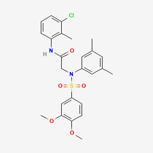 N-(3-chloro-2-methylphenyl)-2-(N-(3,4-dimethoxyphenyl)sulfonyl-3,5-dimethylanilino)acetamide