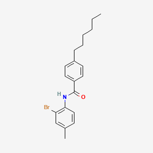 molecular formula C20H24BrNO B1657284 N-(2-bromo-4-methylphenyl)-4-hexylbenzamide CAS No. 5606-70-2